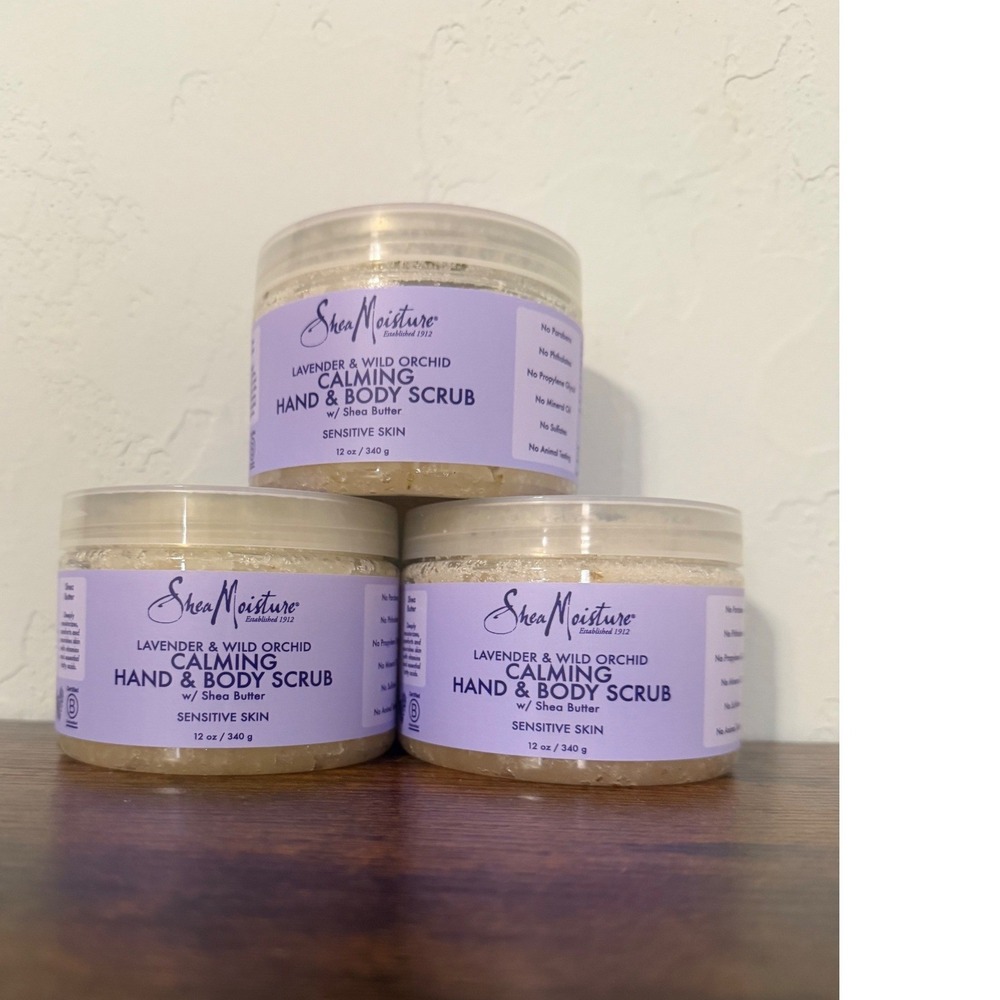 SheaMoisture Lavender & Wild Orchid Calming Hand & Body Scrub 12oz 3-Pack Bundle